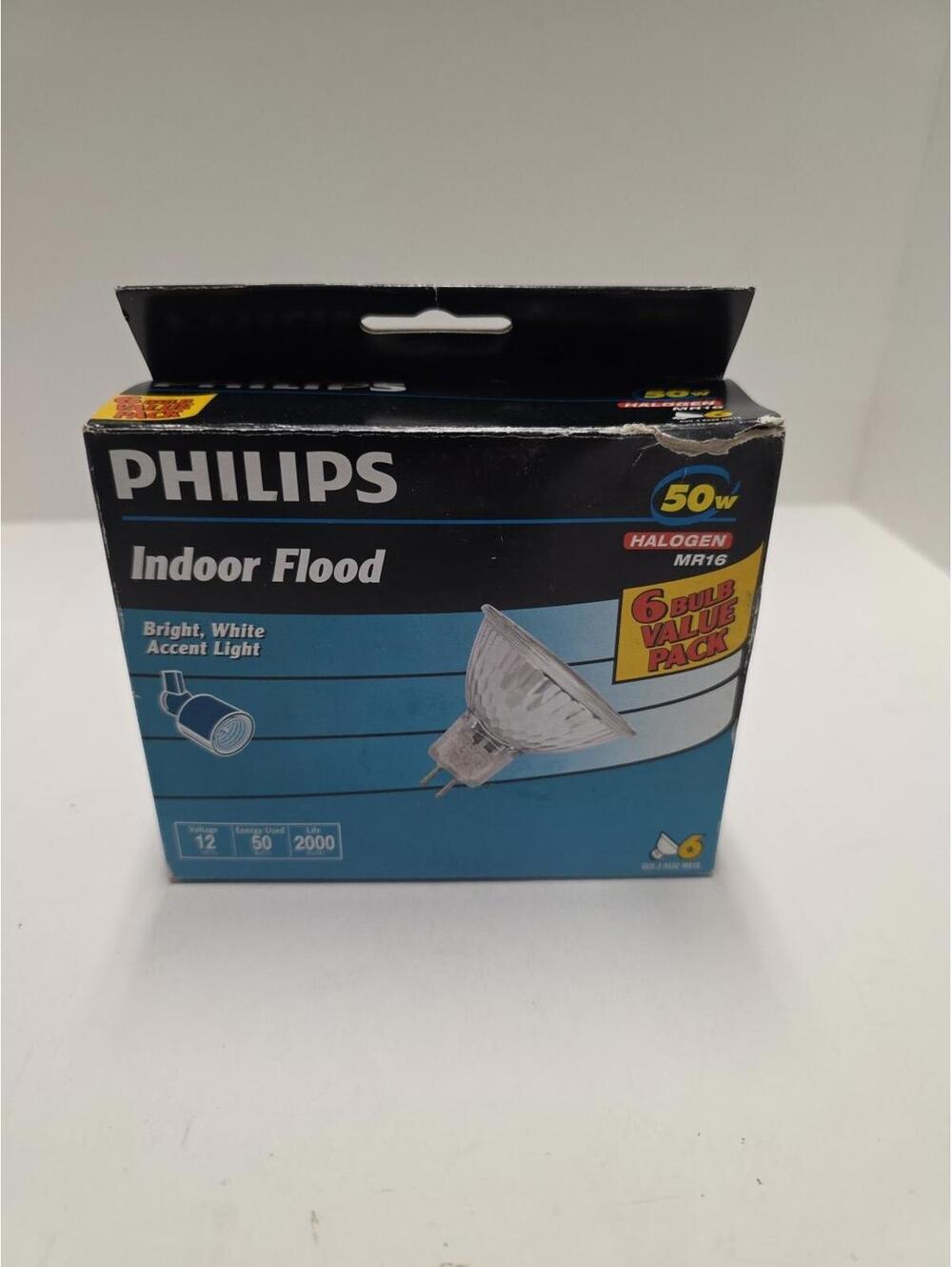 6-Pack-Philips Landscape and Indoor Flood 50-Watt MR16 12-Volt Light Bulb